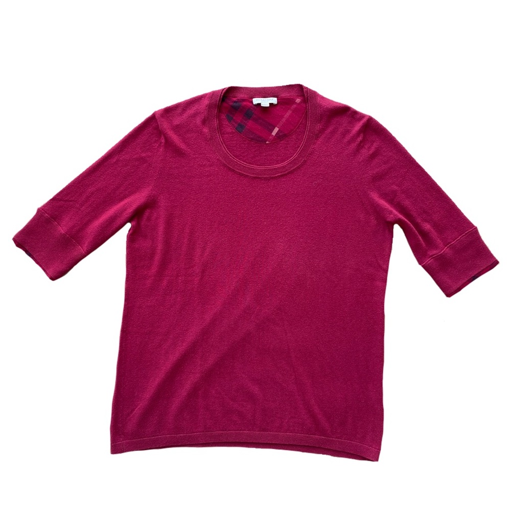 Burberry Brit Red Cashmere Mid Length Sleeve Sweater Shirt